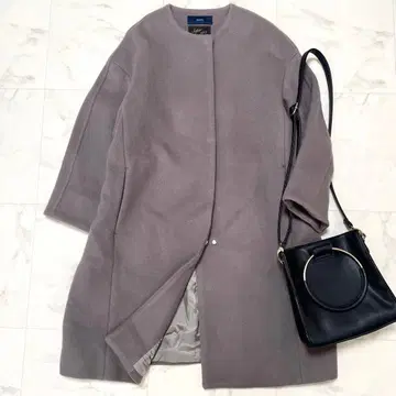 쉽스 super140's 코쿤 노카라 코트 램스울 36