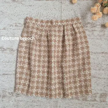 Couture brooch 고급 트위드 미 실루엣 스커트 [ L ]