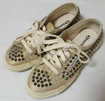SUPERGA 골드 스터드 스니커즈 23cm