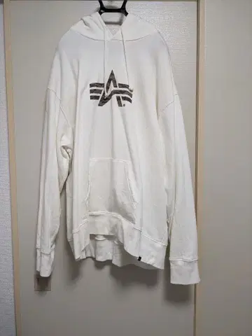 화이트 4L 오버 사이즈 후드티