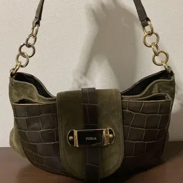 개점 세일 인기 새상품급 훌라 가죽 x 스웨이드 악어 엠보싱 백