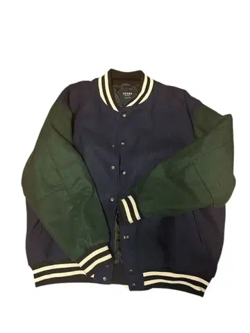 BEAMS HEART 바시티 자켓 네이비/그린