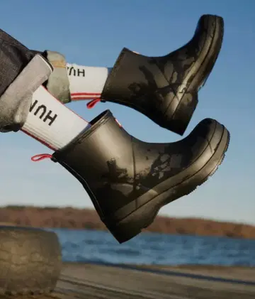 HUNTER 블랙 레인부츠 숏 기장