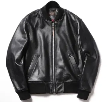 MR.OLIVE 봄버 자켓 MA-1 가죽 자켓 블랙