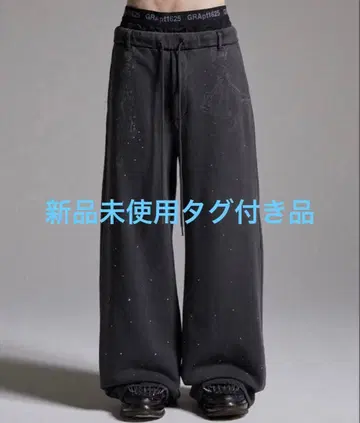 GRANCY 큐빅 디자인 레이어드 스웨트 팬츠 그레이