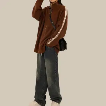 지하인 온라인 니트 트랙 자켓 브라운 M