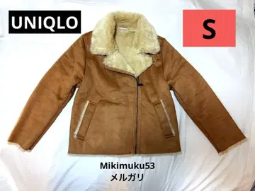 UNIQLO 유니클로 무스탕 코트 브라운 숏 기장 사이즈 S