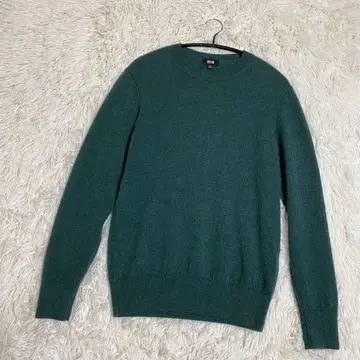 새상품급 유니클로 캐시미어 100% 니트 스웨터 XS 그린 남성용