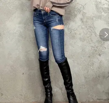 GYDA 사이드 립드 스키니 데님 팬츠 M