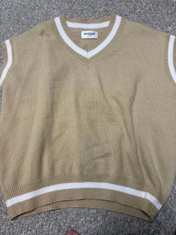 BASQUE magenta 베이지 V넥 베스트 사이즈 F