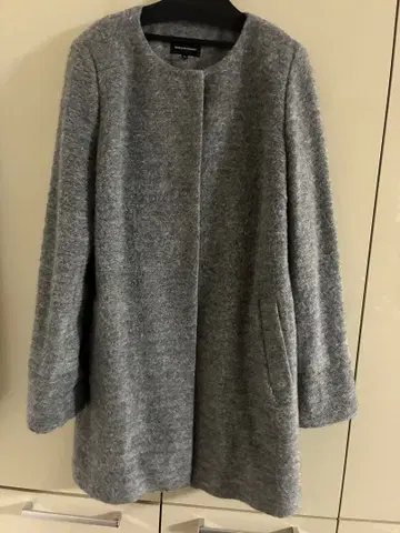 퀸즈 코트 그레이 노카라 울 코트 빅 사이즈 5 (15호)