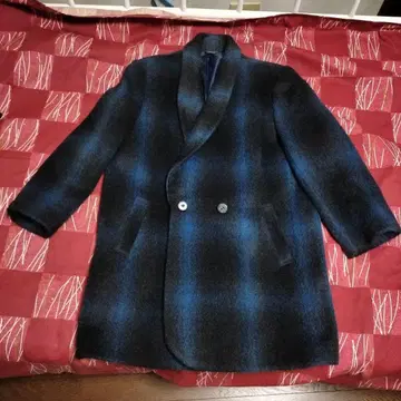 Caslay 블랙과 파랑 체크 무늬 코트 11호