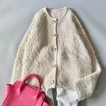 ELFRANK 엘프랭크 루프 편직 니트 블루종 가디건