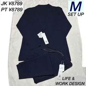 아오키 [파자마 수트] 경량 니트 라펠 재킷 & 노턱 팬츠