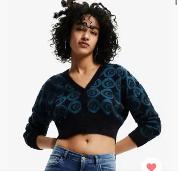 미사용 새상품 Desigual (데시구알) 가디건 블랙 검정 시스루