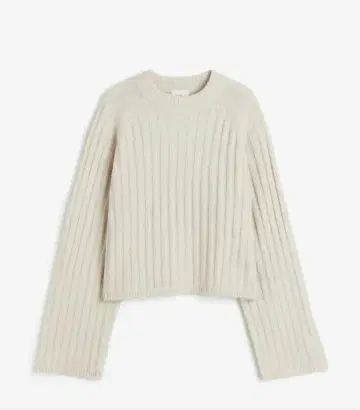 H&M 리브 니트 스웨터 라이트 베이지