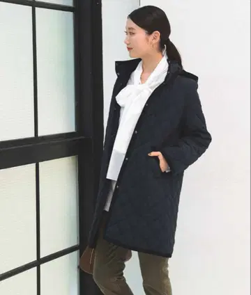 BEAMS HEART 퀼팅 후드 코트