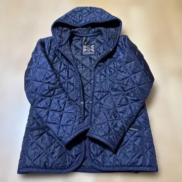 LAVENHAM 후드 부착 퀼팅 자켓 네이비