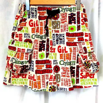 컬러풀 올 패턴 미디 스커트 헤이세이 갸루