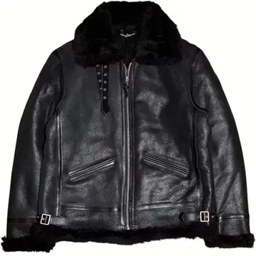 분위기 발군 Carphey 천연 가죽 B-3 봄버 자켓 블랙 보아 XL