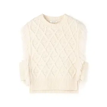 아이보리 프린지 니트 베스트