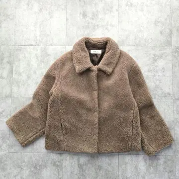 미사용급 SLOBE citron. 보아 자켓 브라운 복슬복슬 쇼트 기장