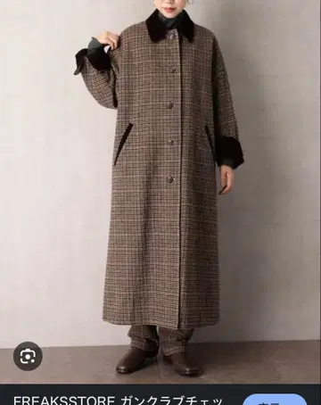 건클럽 체크 오버코트