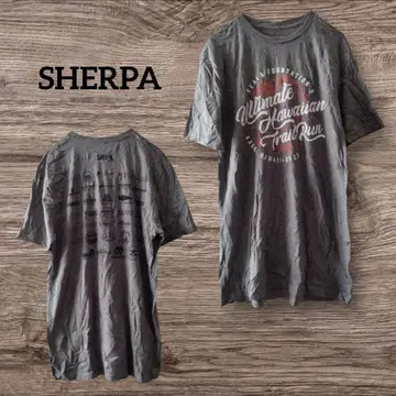 1점 한정 SHERPA 반팔 티셔츠 상의 백 프린트 [ M ] 그레이