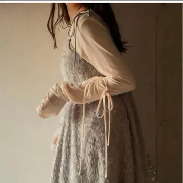 mideal 리본 롱 슬리브 탑 아이보리 겨울 의류