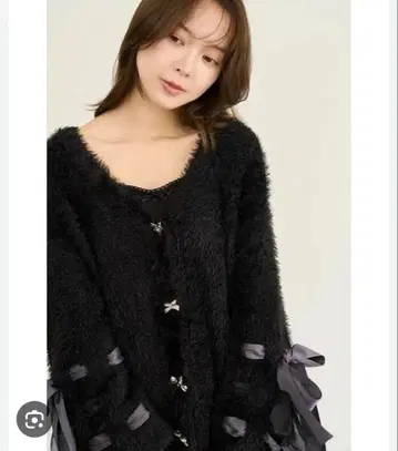 [ 미사용 새상품 ] snidel home 리본 가디건 할로윈 블랙