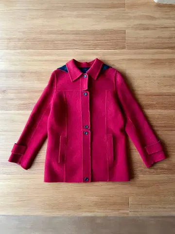 숏 울 코트 온워드 카시야마 탈부착 가능한 후드 부착 빨간색