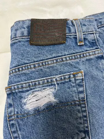 RL 데미지 데님 스트레이트 라이트 블루 랄프 로렌