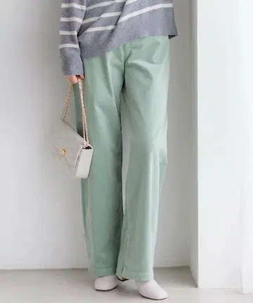 23구 DENIM 벨벳 스트레치 와이드 팬츠 46