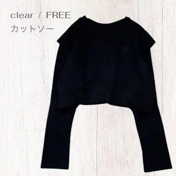 클리어 모드 성숙 캐주얼 레이어드 숏 기장 티셔츠 트레이닝복