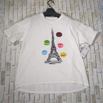 [ 미사용 택 포함 ] CLEAR-CREA 에펠탑과 마카롱의 T셔츠