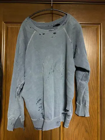 낡은 긴팔 트레이닝복 데미지 네이비 빈티지