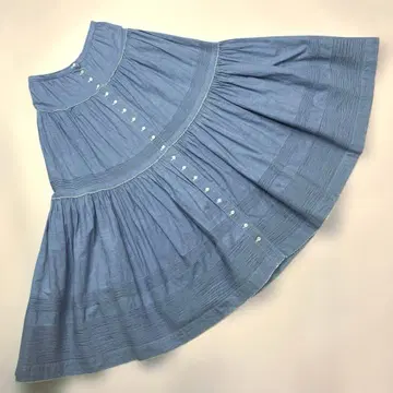 핑크하우스 핀턱 사용 소프트 데님 스커트