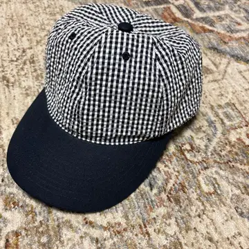 깅엄 체크 캡 프리 사이즈