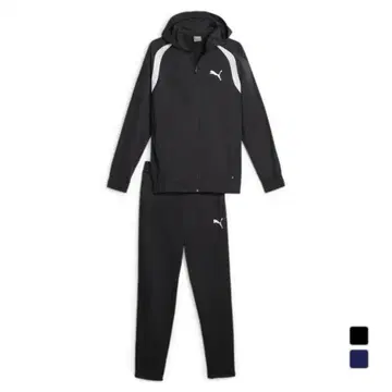 PUMA 블랙 후디드 저지 상하의 세트
