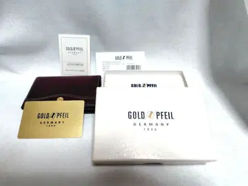 [ 새상품 미사용 ] GOLD PFEIL 버건디 가죽 명함지갑