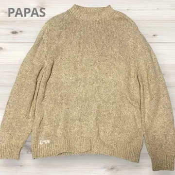 Papas 파파스 테디베어 니트 스웨터 면 와펜 빈티지