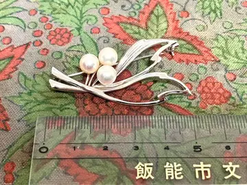 펄 실버 브로치