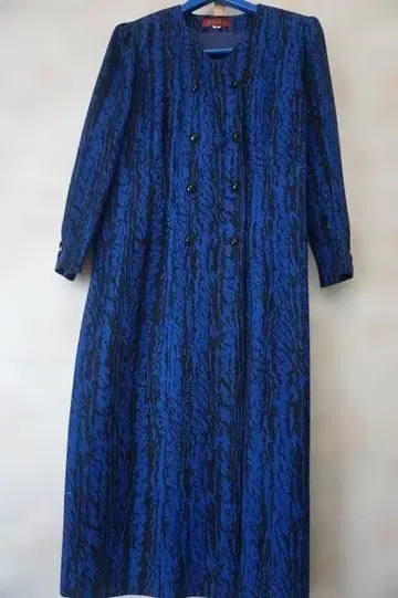 새상품급 레트로 REMALON 레마론 파랑과 블랙 스트라이프 롱 원피스