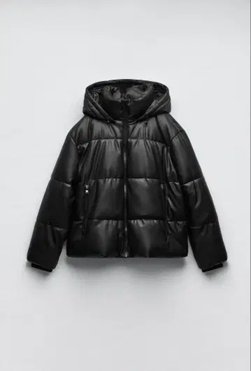 zara 인조 가죽 퍼프 자켓