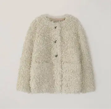 아이보리 보아 자켓