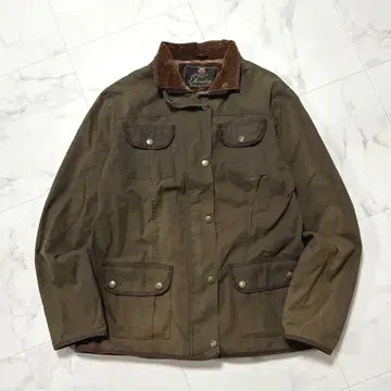 영국제 Elveden 오일드 자켓 블루종 옷깃 코듀로이 브라운