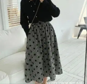 birthdaybash 벌스데이 바쉬 도트 스커트 여성용 체크