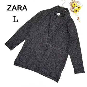 [ ZARA 자라 ] 롱 니트 가디건 남성용 다크 그레이 계열 버튼 없음