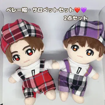 [빨강 보라] Hey!Say!JUMP 꼬물이용 베레모 살로펫 2점 세트