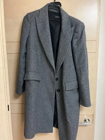 그레이 체스터 코트 롱 코트